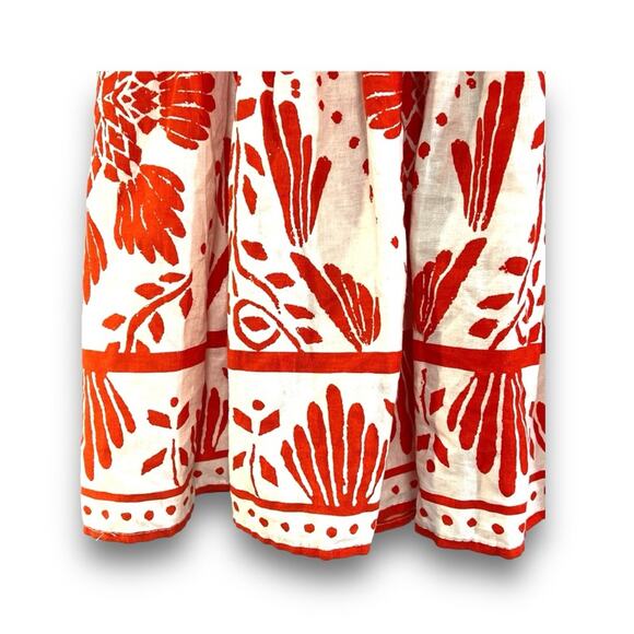 HAUTE HIPPIE STYLE Orange and Ivory Tribal Print Full Miniskirt SZ S NWT - Picture 9 of 16